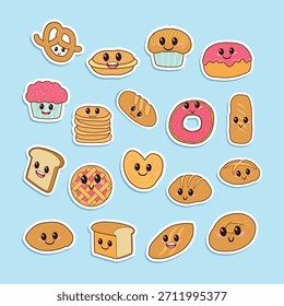 Cute Bread Bakery Cartoon Sticker Collection