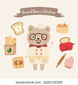 süßer Bärendoodle-Vektor