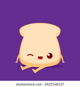 Expresión del personaje de la caricatura Cute Bread