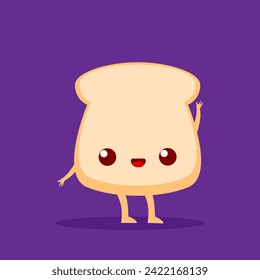 Cute Bread cartoon character expression