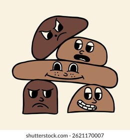 Ilustración de dibujo de dibujos animados de pan lindo