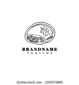 cute bread cartoon logo icon design template black modern isolated vector illustration