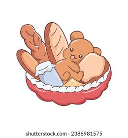 Ilustración de diseño de caracteres de pan mate