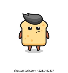 cute bread character with suspicious expression , cute style design for t shirt, sticker, logo element