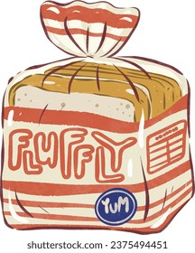 cute bread, bread doodle, bread package, illustration bread