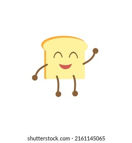 Cute bread with emotion cartoon vector illustration