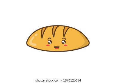 Cute Brot Food Icon Design