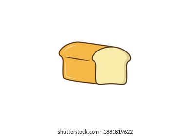 Cute Bread Food Icon Design