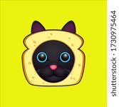cute bread grey cat vector