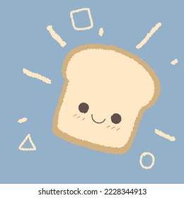 cute bread hand drawn icon decorative
