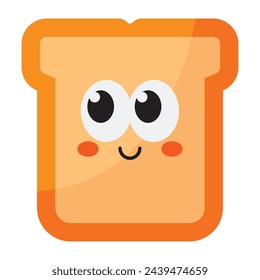 Cute Bread icon. vector illustration.