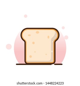 cute bread illustration with outline stroke with flat design style