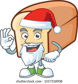 Cute bread isolated of cartoon character santa claus.