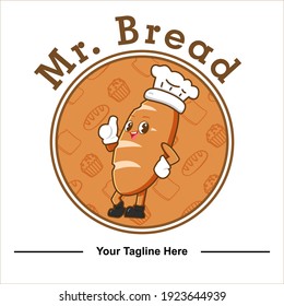 Cute bread logo design, perfect for a bakery