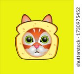cute bread orange cat vector