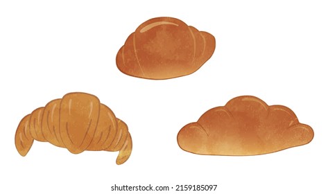 Cute Brot-Roll-Illustrationssatz