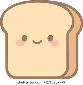 Ilustración de dibujos animados de rebanada de pan lindo