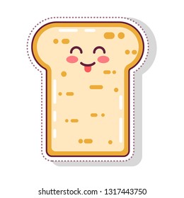 Cute bread toast and d Sandwich Vector Illustration Cartoon Smile print for greeting card. post card. flyer. print, banner, sticker, poster, postcard, patches, badges