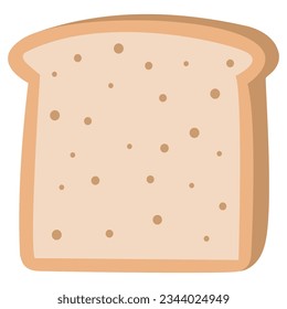 Carácter de tostada de pan dulce. Icono de la ilustración del pan de trigo de línea plana vectorial. Aislado sobre fondo blanco. 