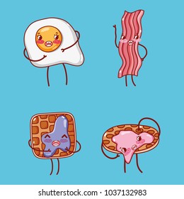 Cute breakfast collection kawaii cartoons