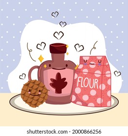cute breakfast food cookie syrup