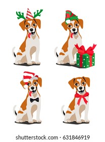 Cute breed dog Jack Russell Terrier. Vector illustration on white background. Man's best friend. Symbol of the new year 2018.
