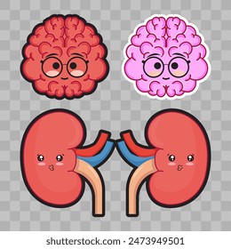 Cute Brian and Kidney Sticker