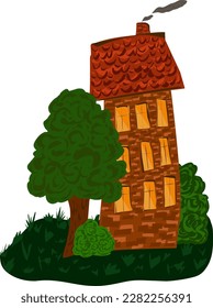 casa de ladrillo bonito con plantas