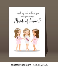 Cute Bride And Bridesmaids With Text 