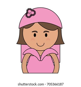 cute bride in pink icon image 