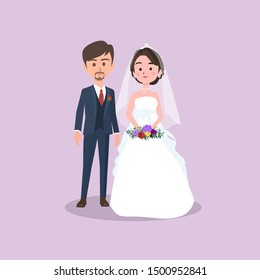 cute bride / wedding couples avatar 4 vector, editable file as .eps