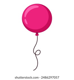 Cute bright balloon. The best Birthday present. Cartoon flat illustration