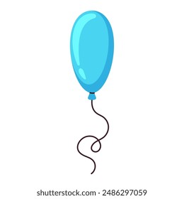 Cute bright balloon. The best Birthday present. Cartoon flat illustration