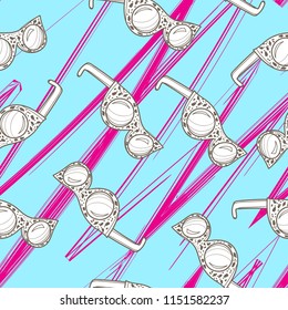 Cute, bright and colorful summer beach seamless pattern vector