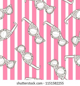 Cute, bright and colorful summer beach seamless pattern vector