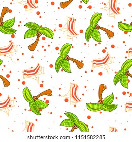 Cute, bright and colorful summer beach seamless pattern vector