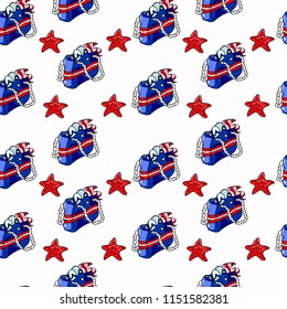 Cute, bright and colorful summer beach seamless pattern vector