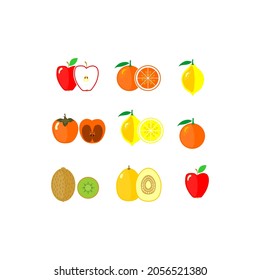 Cute bright colors of fruits vector collections. 