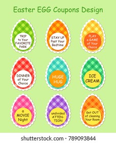 Cute and bright Easter Hunt egg coupons design