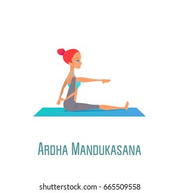 Cute Bright Girl Performs Yoga Asana Stock Vector (Royalty Free ...