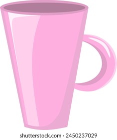 linda taza brillante con reflejos y sombras Vector sobre un fondo blanco