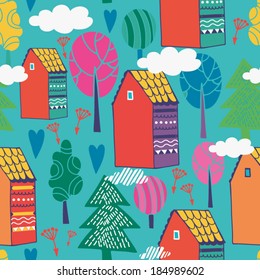 Cute bright pattern "Home sweet home".