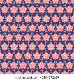 cute bright pattern with stars and hearts for gift wrapping