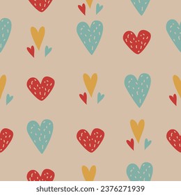 cute bright seamless pattern of hearts vector illustration