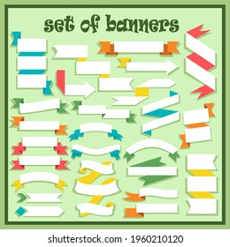 Cute bright set of banners and letterheads for work and education