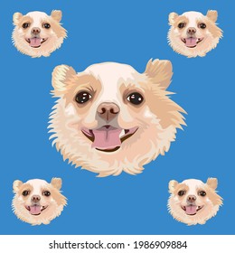 Cute bright smiling Chihuahua dog head painting