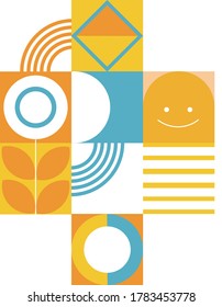 Ilustración geométrica vectorial corta y brillante 