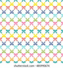 Cute and bright vector seamless bow pattern. Hand drawn vintage girly background.