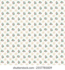 	Cute bright winter holiday pattern with various hand-drawn Christmas elements and a seamless repeat.