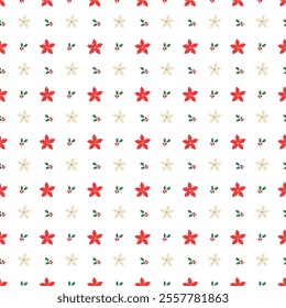 	Cute bright winter holiday pattern with various hand-drawn Christmas elements and a seamless repeat.